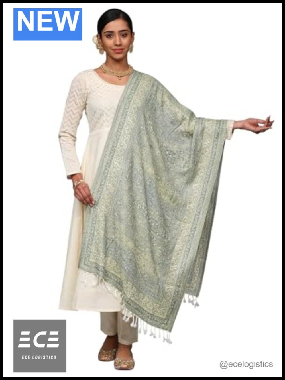 Reversible Acrylic Stole Giant Paisley Weave Design Shawl Scarves for Women